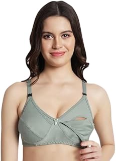 Women’s Cotton Front Open Nursing Bra – Non-Padded, Non-Wired Full Coverage Maternity & Feeding Bra with Easy Clip Closure Price In India