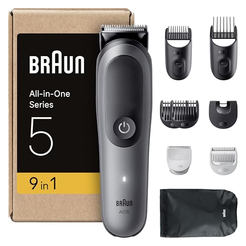 Braun Rifinitore All-in-One Series 5, Rasoio Elettrico Corpo Uomo, Barba E Capelli 9In1 Con Lama...