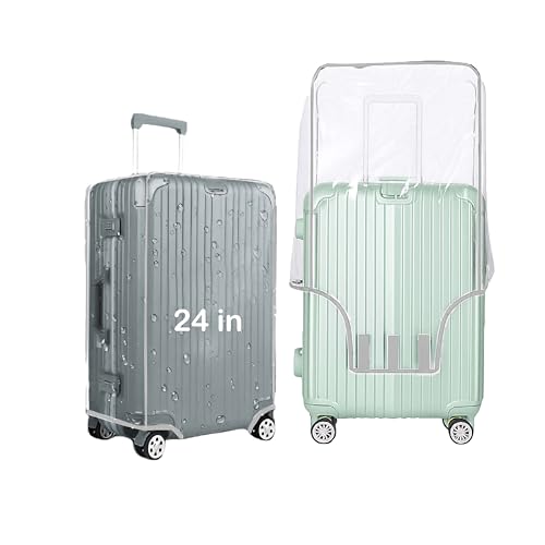 Image of Handcuffs PVC Transparent Luggage Trolley Waterproof Cover|Dust Proof Suitcase & Trolley Bag Cover - 24 Inches