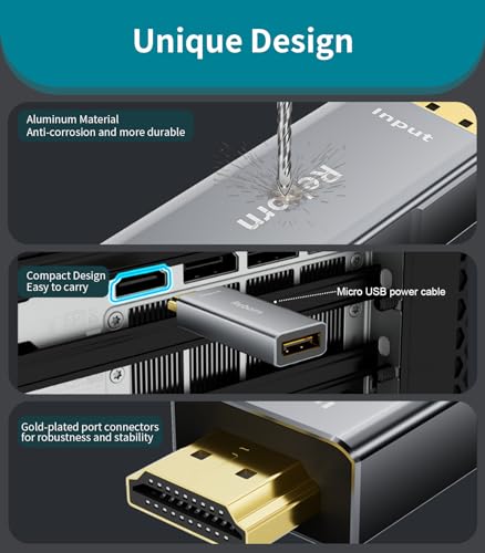 Adaptador HDMI a DisplayPort 4K@60Hz Reborn miniatura 6