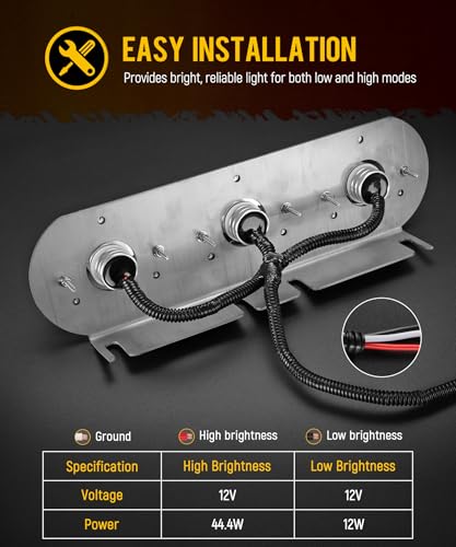 Partsam Luz LED Barra para Camiones con 3 Luces Watermelon miniatura 5