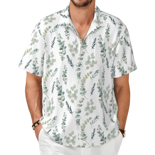 Chemise eucalyptus manches courtes homme vêtement d'été doux et respirant