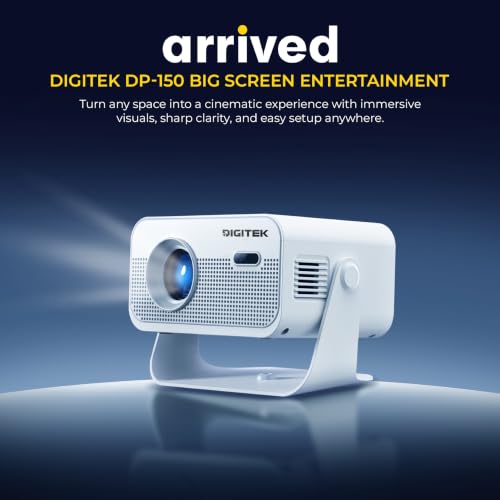 Image of Digitek DP 150 Smart Projector with Android 11, 4K Support, 2.4G /5G Wi-Fi, Bluetooth 5.0, 45W Speaker, 7000K Brightness, 8GB Storage, Portable Home Theater Projector