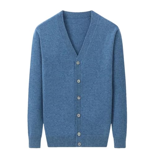 TdvcpmkkMen's V-Neck Single-Breasted Long-Sleeved Knitted Thickened Autumn and Winter Cashmere Plus Size Sweater S-6XL