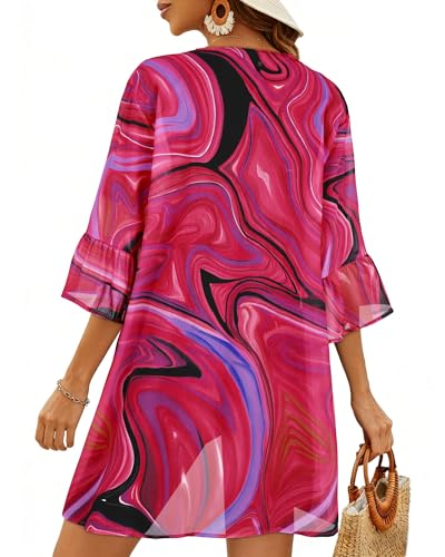 Image of Swimsuit Coverups for Women Sarong Beach Bikini Wrap Sheer Short Skirt Chiffon Scarf for Swimwear