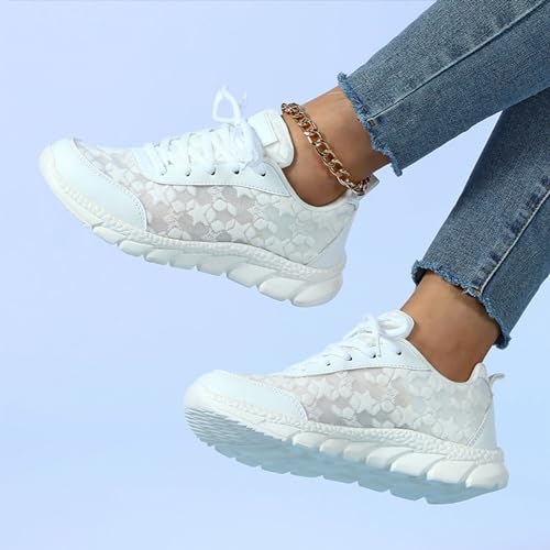 Women's Luxurious Orthopedic Sneakers, 2024 New Hollow Breathable Mesh Shoes (White,6.5)3