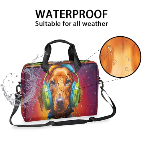 Bolsa para laptop 16 pulgadas slim con diseño de perro salchicha miniatura 2