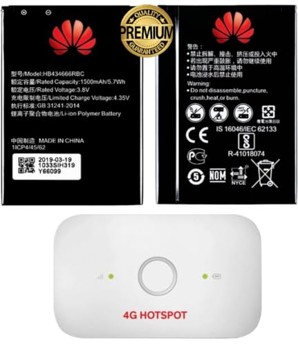 Original Compatible Battery for HB434666RBC Huawei Airtel Wireless 4G Hotspot Router r216 Vodafone Huawei Router E5573 E5573S E5573S-32 E5573s-320 Battery-NM(1500mAh)