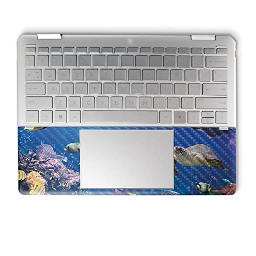 Image of MightySkins Carbon Fiber Skin Compatible with HP Spectre x360 14 inch (2022) Full Wrap Kit - Reef Life | Protective, Durable Textured Carbon Fiber Finish | Easy to Apply | Made in The USA