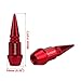 Senzeal 4X Long Impale Spike Style Polished Aluminum Tire Valve Stem Caps Red