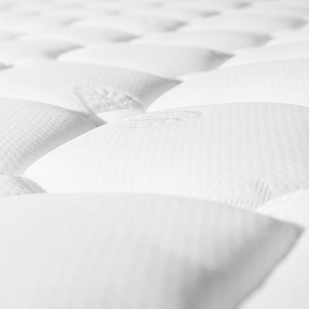 OCACA Materasso a molle a 7 zone, in schiuma fredda, a molle insacchettate, 140 x 200 cm, 100% privo di sostanze nocive, rivestimento in microfibra trapuntata, 100 notti (bianco, 90 x 200 cm)