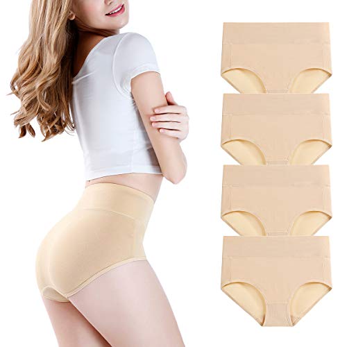 Image of wirarpa Women's Modal Underwear Soft High Waist Briefs Ladies Panties 4 Pack (Regular & Plus Size)