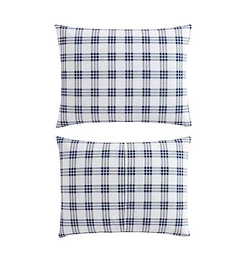 Image of Eddie Bauer- King Duvet Cover Set, Cotton Bedding Set with Matching Sham(s), Casual Home Decor (Basic Plaid Navy, King)