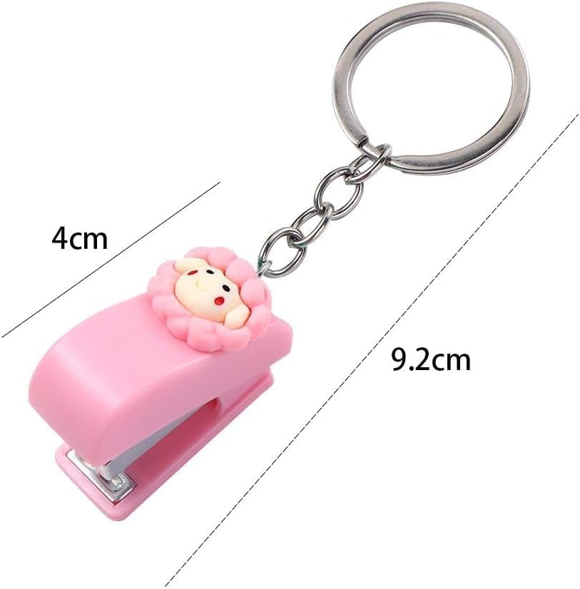 Miniatura 2 de 1 engrapadora de dibujos animados, mini grapadora de metal con llavero (CR02) Mini grapadora de escritorio