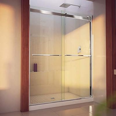DreamLine Essence-H 56-60 in. W x 76 in. H Semi-Frameless Bypass Shower Door in Chrome, SHDR-636076H-01