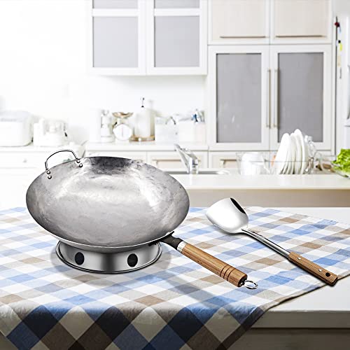 Carbon Steel Wok Pan, Stir Fry Pans, 13 Inch Wok Pan with Support Ring and Spatula, Nonstick Woks and Stir-fry Pans, No Chemical Coated Round Bottom Chinese Wok for Electric, Gas, All Stoves by HeroFiber - Image 7