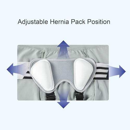 Faja hernia para hombre, cinturón ajustable con 4 almohadillas miniatura 5