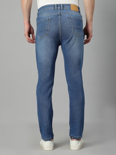 Image of Style Quotient Men Dark Blue Regular Fit Mid Rise Stretchable Jeans