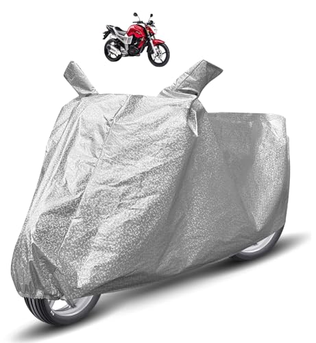 Image of Auto Hub Waterproof Bike Cover Compatible with Yamaha FZ Dustproof, UV Protection Two Wheeler Bike FZ Cover - Metallic Silver