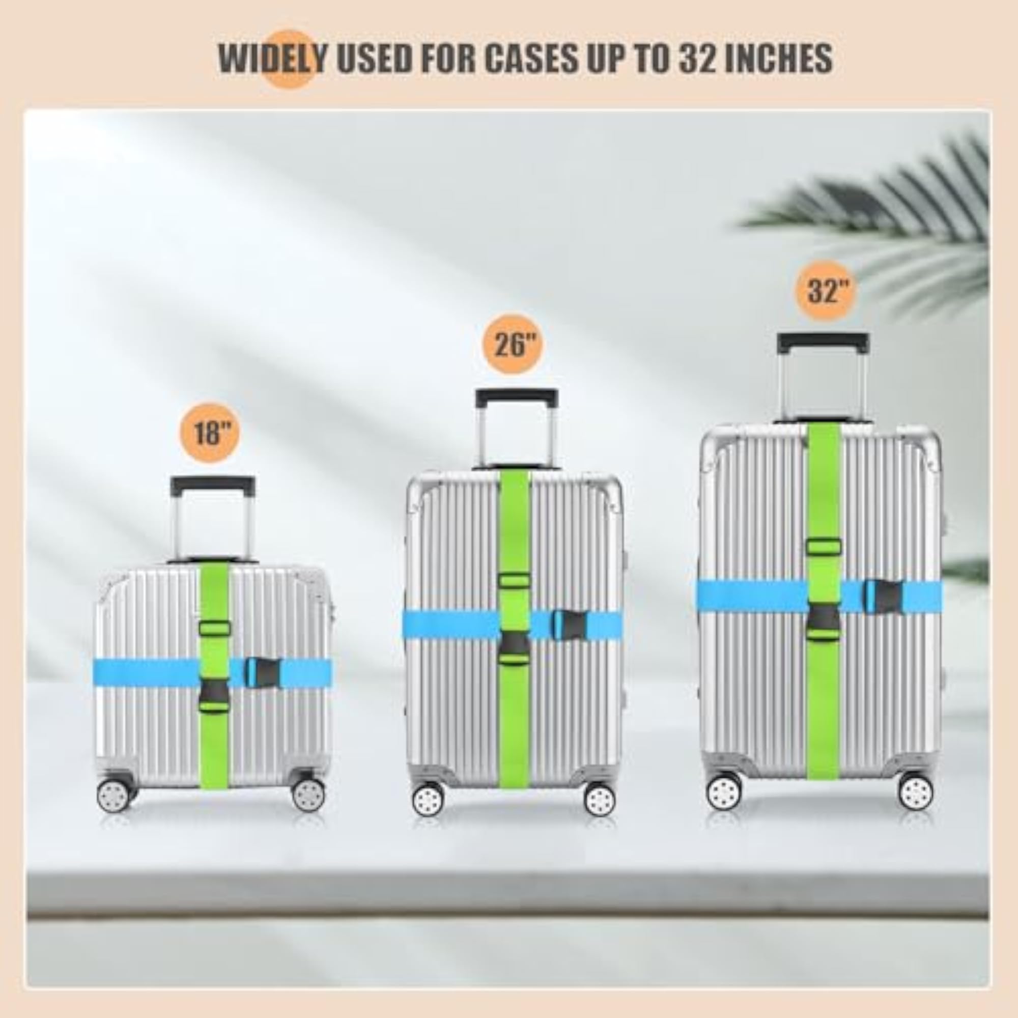 4 Pcs Adjustable Luggage Straps