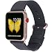 PEAK ZHANG Compatible Iwatch Band 38mm 40mm S/M Women Genuine Leather Replacement Strap Compatible iWatch Series 3 Gold/Series 4 Gold Aluminium, Black