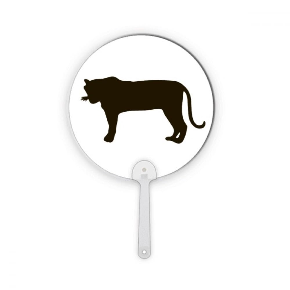Éventail rond en plastique motif tigre noir pour calmer les bouffées de chaleur