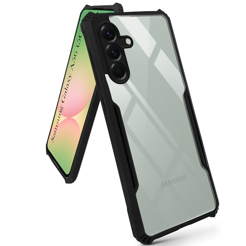 Image of Jkobi Back Cover Case for Samsung Galaxy A56 (Shockproof with Polycarbonate Clear Panel | Professional Black)