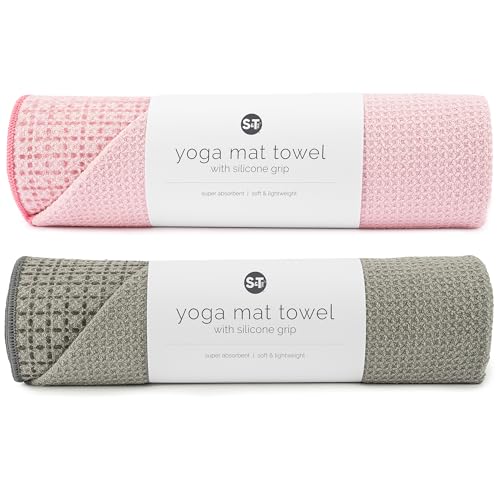 S&T INC. Yoga Mat Towel with Non-Slip Grip, Enhanced Silicone Grip, Soft and Absorbent for Gym,...