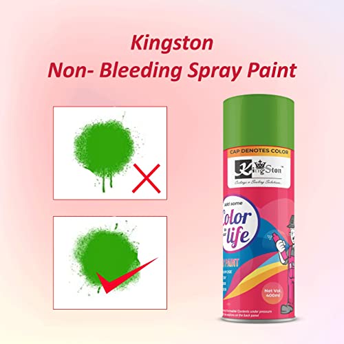 Image of Kingston Acrylic Spray Paint for Metal, Wood, Wall & Plastic, Multi-Surface DIY Paint, Quick Dry, Smooth Finish, 400ml Can, Off White, 1 Pc