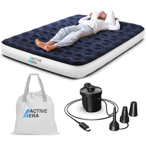 Colchón Hinchable Doble Active Era para Acampar con Bomba Recargable USB y de Pie Cover