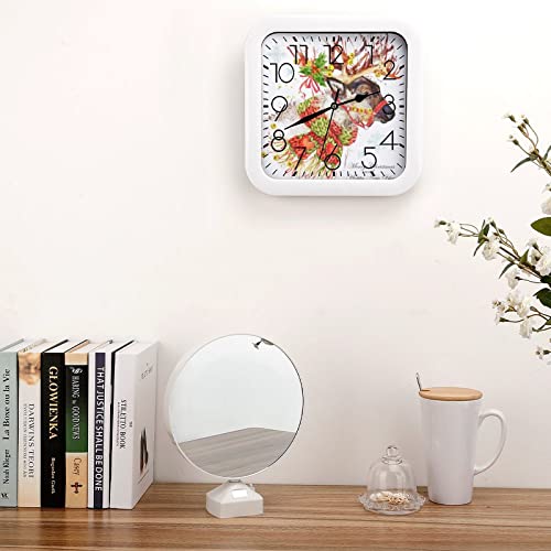 Pendule murale moderne élan de Noël de 26cm pour décoration maison