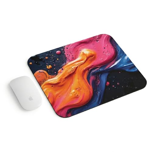 Image of Premium Non-Slip Mouse Pad | Smooth Surface for Optical & Laser Mouse | Durable Base Designs | Ideal for Office, Home & Gaming (Square Sunset Splash Swirl)