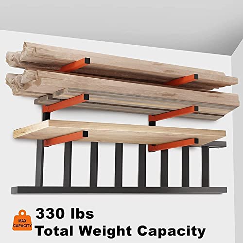 Walmann Lumber Storage Rack For Garage, Wall Mount Heavy Duty Lumber Rack, Overhead Wood Storage Rack For Woodworking Shop(2 Pairs) #TOP1