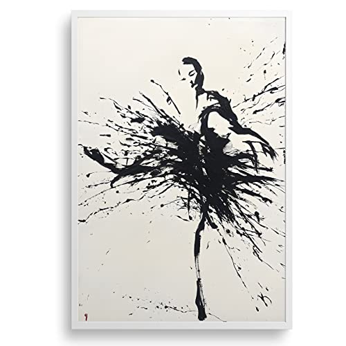 Abstract Black And White Ballerina Paintings Canvas Wall Art Dance Room Decor Watercolor Ballet Art Print For Girl Bedroom - Unframed (12X18Inch) #TOP27