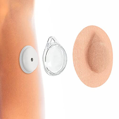 Kovoq Sensor Covers for Freestyle Libre Sensor, (40 Pack) Adhesive Patches Waterproof & 2 Pack Reusable Hard Shell Covers, CGM Sensor Patches, No Glue on Sensor, Compatible with Libre 1&2, Tan