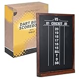 Play Platoon Dart Scoreboard & Darts Holder Wall Mount - 16x22 Inch Wood Chalkboard Scorekeeper Game Room Accessories & Decor for Man Cave Cabinet
