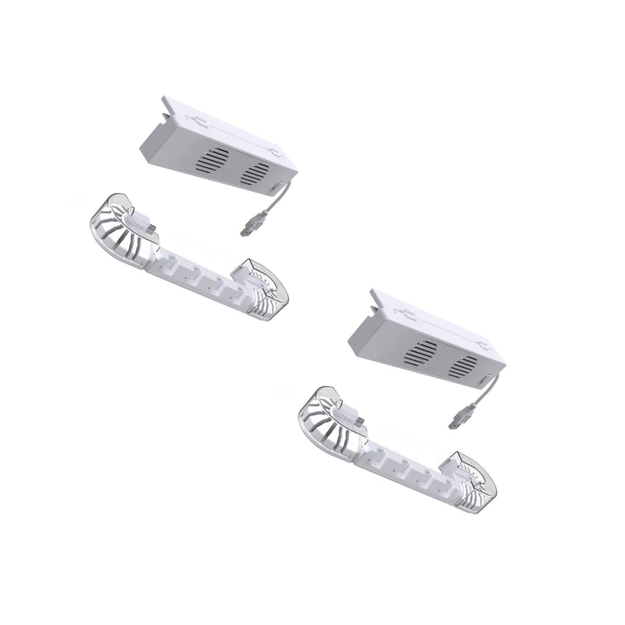 GLEAVI 2 Set caricatore del controller di gioco caricabatterie portatile caricabatterie per controller di gioco caricatore portatile raffrescatore d'aria della consolle addominali bianca