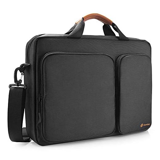 tomtoc Travel Messenger Bag 15.6 Inch with Protective Laptop Compartment Briefcase Shoulder Bag Fit for 13-15 Inch HP Dell Acer Lenovo Asus Samsung Notebook Tablet, Black