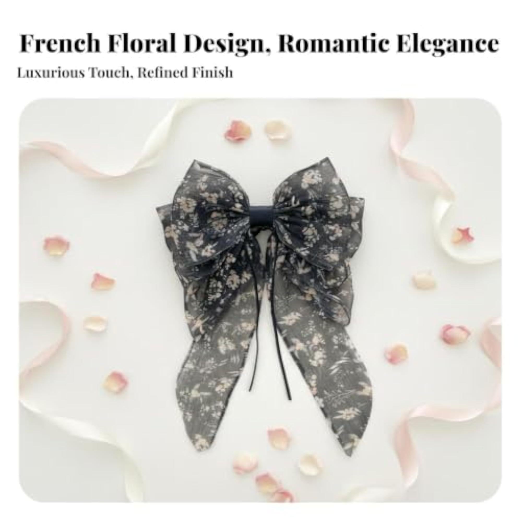 Floral Ribbon Hair Clip Romantic Design Gauze Material