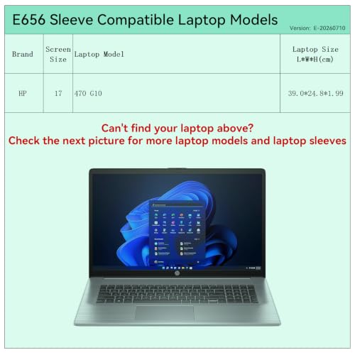 Image of Smatree Laptop Sleeve for 17 inch HP 470 G10 | Protective Laptop Case with Accessory Pocket,YKK Zipper,Patented Shockproof Design(E656)