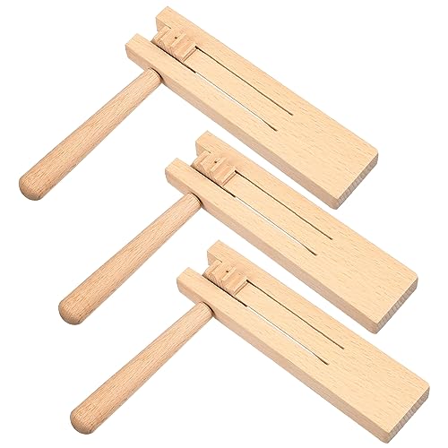 Hemobllo 3piezas Matracas De Madera para Niño Niña Instrumento Musical Orff Seguro con Bordes Lisos para Fiestas Deportivas Reuniones Familiares Fútbol
