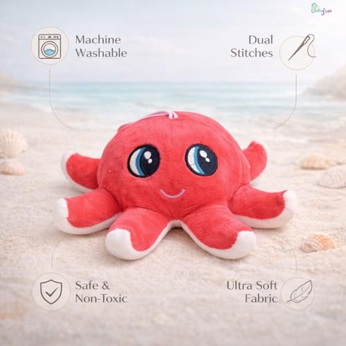 Image of Toy Octopus Plushie Soft Toys for Kids | Plush Soft Toys for Baby Boys and Girls| Best Gift | Octopus Soft Toy for Kids | (Pink) 20 CM