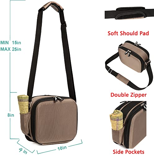 Hinihao Deluxe Lunch Bag, Durable And Insulated Lunch Box,Padded & Adjustable Straps, & 2-Way Zippers, Fits Most Lunch Boxes (Brown) #TOP1