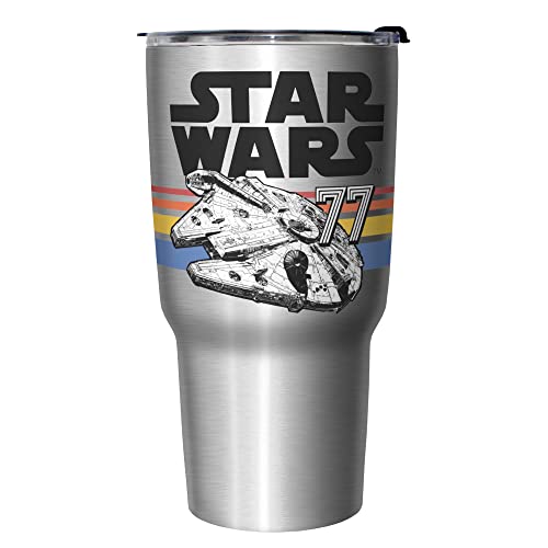 Star Wars Coffee Mug Travel: Top Insulated Tumblers for Every Fan 7 Star Wars Retro Millenium Falcon Logo Stainless Steel Trumbler 27 oz
