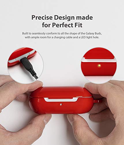 Image of Ringke Galaxy Buds Plus /Galaxy Buds Case - Hard PC Case Cover Accessory with Carabiner - Red