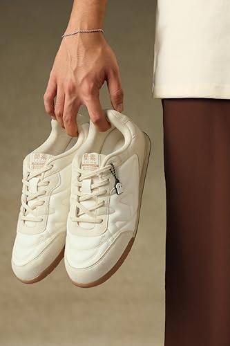 Image of The Souled Store Kanso ZE Zen Edition : Men and Boys Low Top Sneakers with Premium Microfibre Suede and PU Upper and Cushioned Footbed and Brown Gum Outsole and Lace Up Support