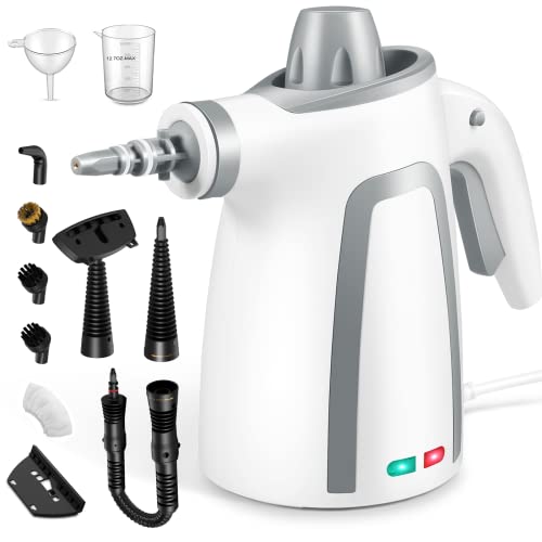 Steam Cleaners, Portable Handheld Steam Cleaner, Handheld Steamer Cleaning, 1050W Multi Purpose Steamer with 12-Piece Accessories for Multi-Surface Stain Removal, Home, Kitchen, Auto（350ML）