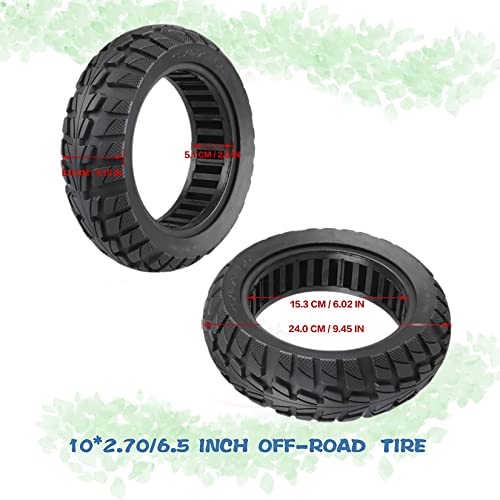 Stormytime 10 Inch Scooter Tires 70/65-6.5 Tire Replacement For Evercross H5 Hover-1 Alpha Hiboy Max3 Tubeless Electric Scooter Solid Tire 10X2.70-6.5, 10X2.75-6.5 Scooter Tire 10 '' Off Road Wheels #TOP6
