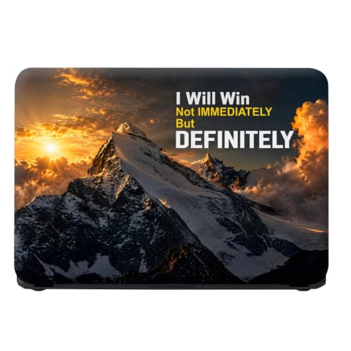 Image of Techfit Full Body UV Printed Laptop Skin Vinyl Sticker Decal 15.6 inch | Motivation Mountain Peak Win Definitely | Compatible for Dell HP Lenovo Acer Asus