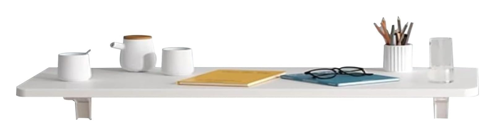 Tavolo da Lavoro Pieghevole a Parete per impieghi gravosi con ripiano flottante, Design salvaspazio per casa, Ufficio, Cucina o Bar. Postazione di Lavoro Robusta da 100x24 cm/39,5x10 Pollici
